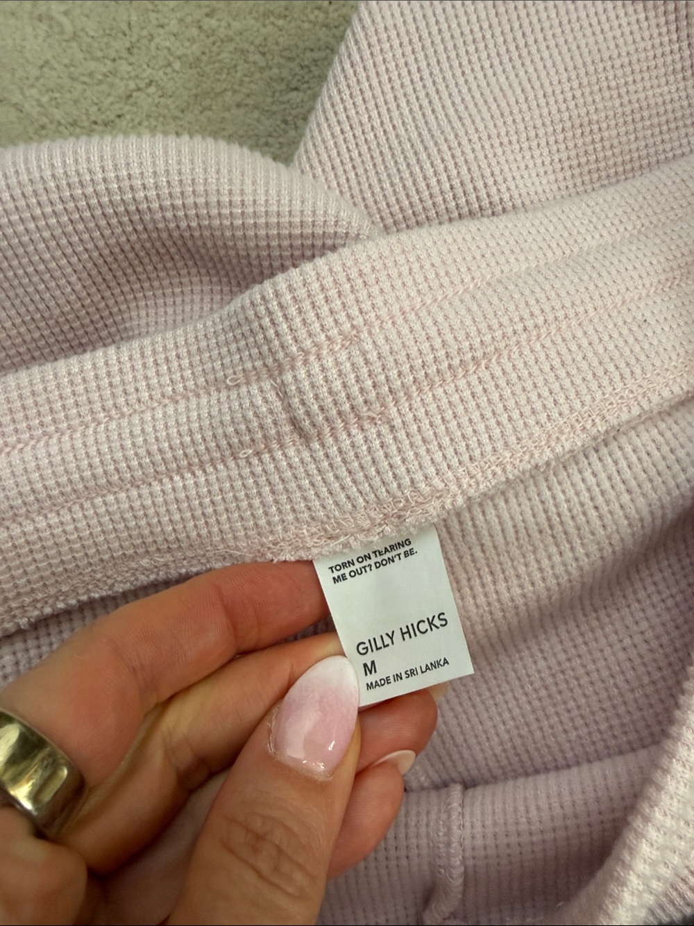 Gilly Hicks Mid Rise Flare Cozy Pink Waffle Lounge Pants Size Medium - Picture 7 of 9